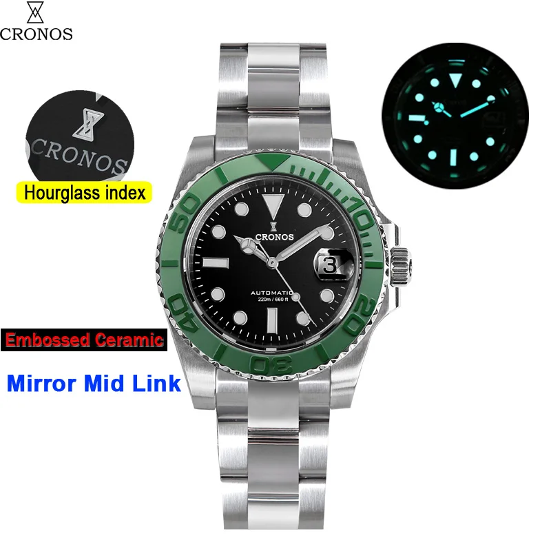 LYFT CRONOS クロノス XENO ビートム Tsuki-yomi A-T Green Dial Super Titanium Bracelet BY1010-57X | CITIZEN