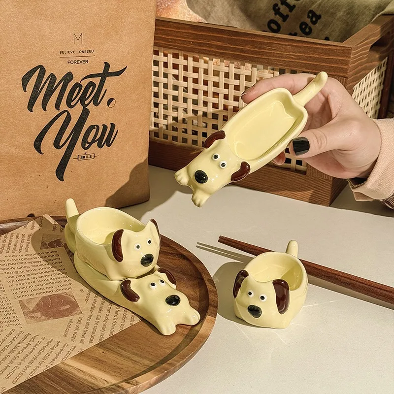 لطيف نكهة السيراميك لوحة الإبداعية الكلب الكرتون الكلب التوابل صلصة لوحة صغيرة المنزل المطبخ مطعم أدوات المائدة الملحقات
