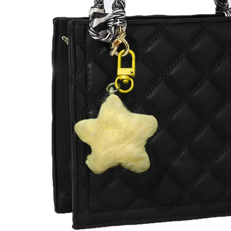 Candy Color Plush Star Keychain Soft Stuffed Stars Keyring Pentagrams Plush Key Chains Backpack Pendant Bag Decoration