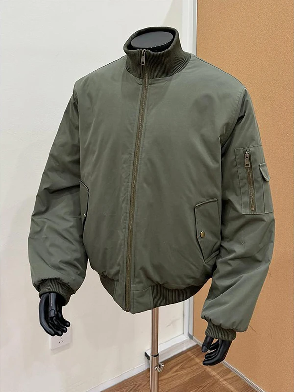 

Военная куртка MA-1, хлопковая рабочая одежда, мужская зимняя американская винтажная бейсбольная куртка с воротником-стойкой, длинными рукавами