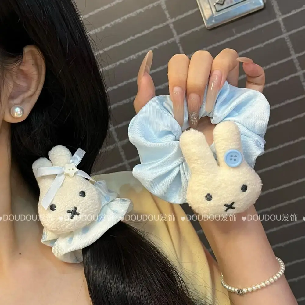 

Miffy Rabbit Hair Band Sweet Polka Dots Girlish Heart Ponytail Leather Band Cute Hair Tie A Gift for Friends Kawaii