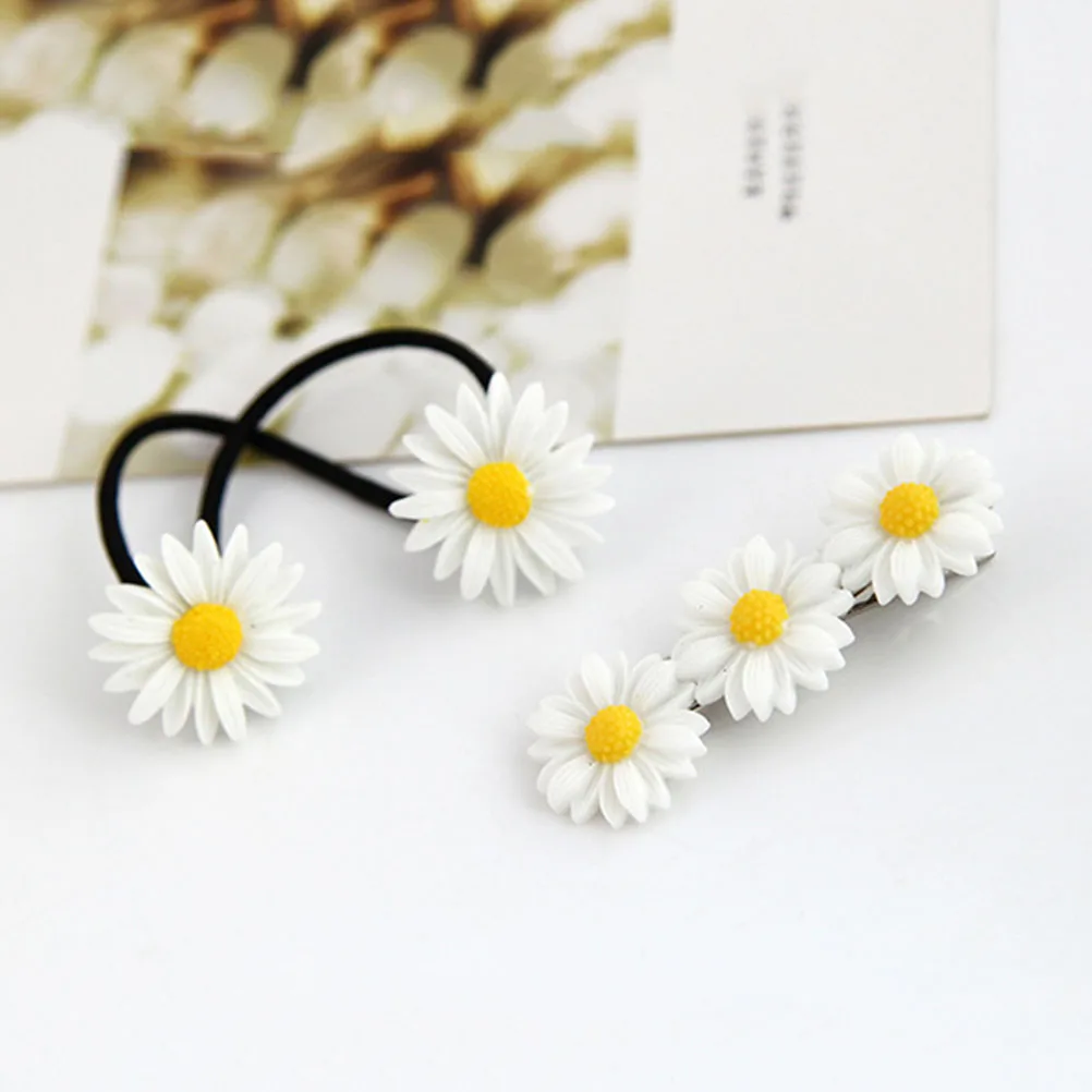 

10 Pcs Clips for Hair Daisy Barrette Teens Hairpin Flower Resin Bobby Girls White Small Hairclip Floral Pins Cute Women's