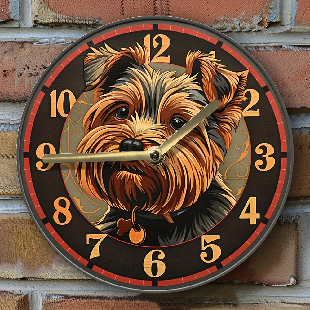 

Yorkshire Terrier Wall Clock - DIY Clock Kit with High-Definition 2D Print - Dog Themed Room Decor, Ideal for Graduation Season