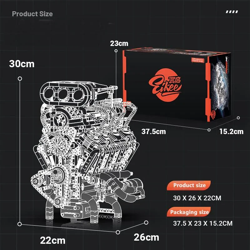 Woma Marke Bausteine Spielzeug MOC Kreativität Technische V8 Motor Modell Bricks Montage DIY Spielzeug für Jungen Geschenk Set