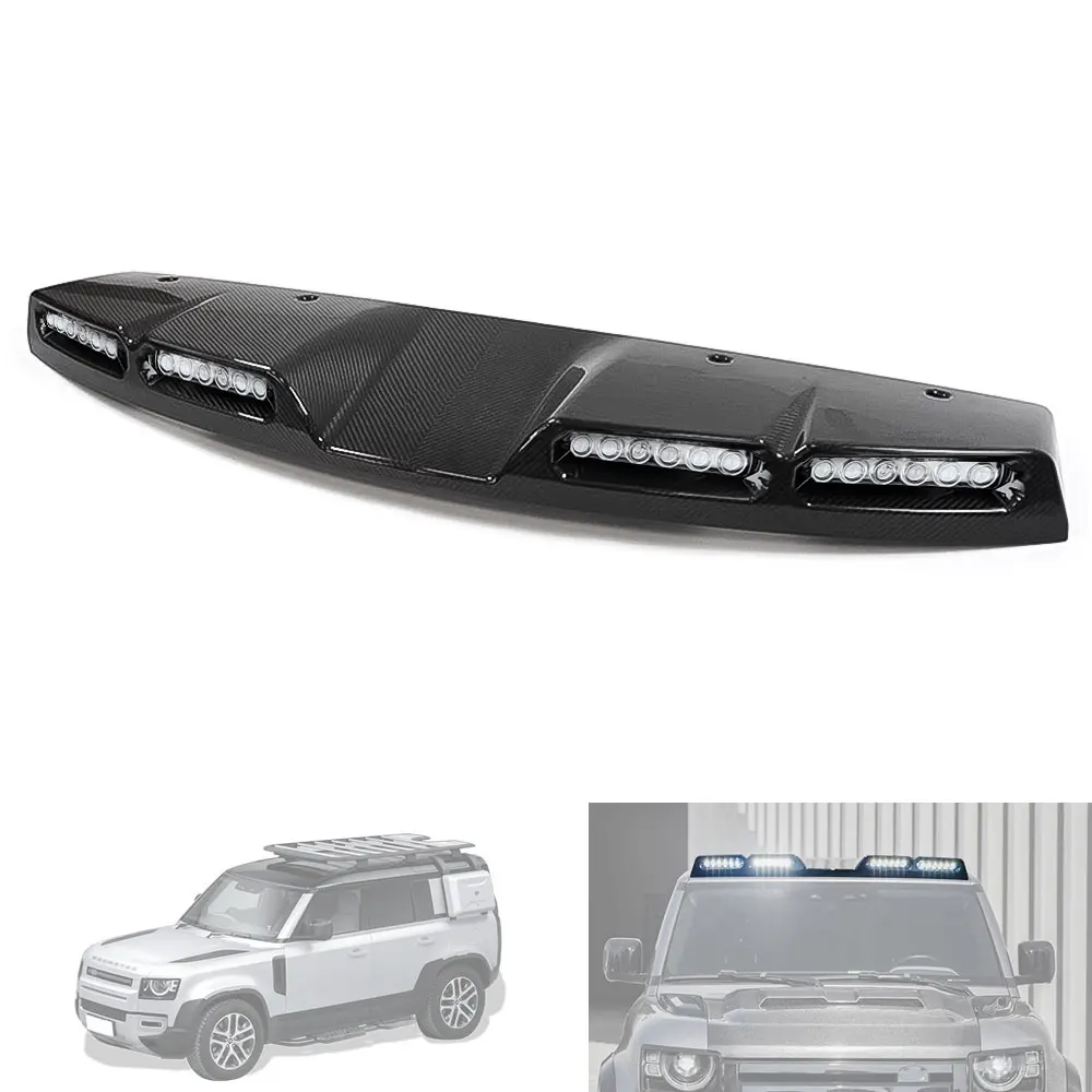 Top Roof Light Pod For Land Rover Defender 2020 2021 Front Roof Spoiler With DRL Light Lamp Led Bar Car Body Parts Modification