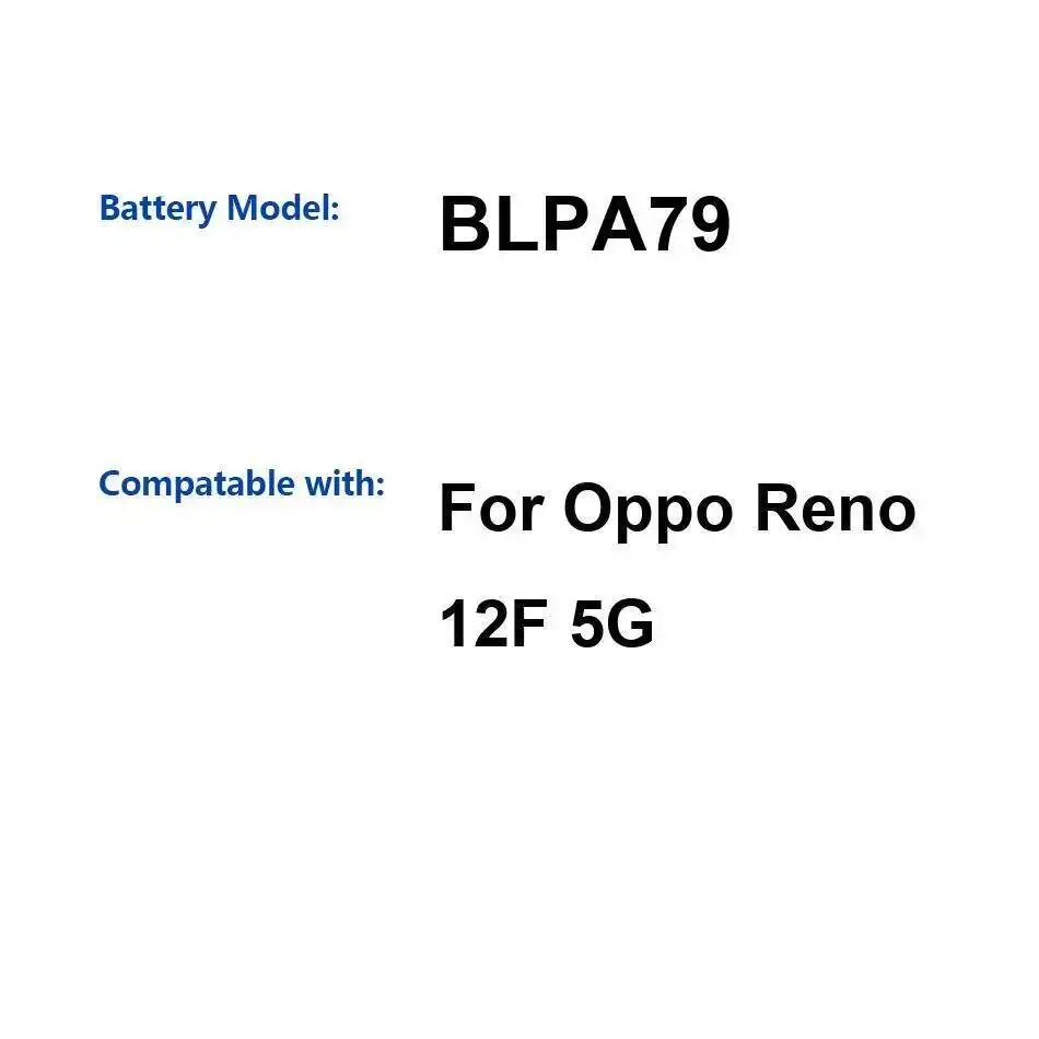 

Аккумулятор мобильного телефона для Oppo Reno 12F 5G BLPA79, быстрая зарядка, высокая совместимость, 5000 мАч