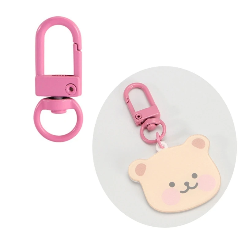 95AB 100pcs สีสัน Carabiner Clasp Key CHAIN ​​Lobster Clasps หมุนพวงกุญแจตะขอโลหะ Hook Crafting Essential