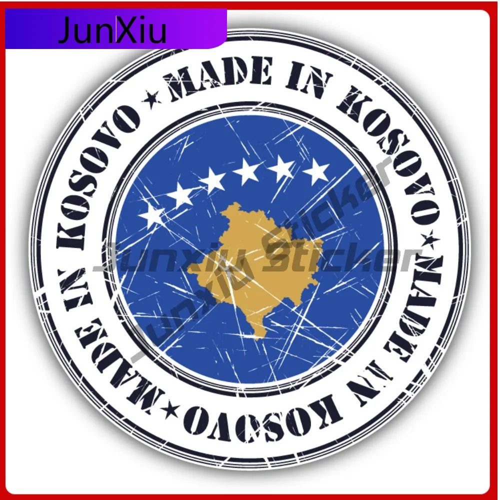 

Made In Kosovo Grunge Flag Stamp Car Decal Bumper Stickers Anime Style Wall Use For Car Window Decorat Vehicle Exterior Decor