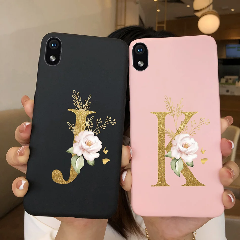 For Samsung  A01 Case Soft Silicon Flower Letter Back Cover Phone Case For Samsung Galaxy A01 M01 A 01 M 01 Core Cases Fundas