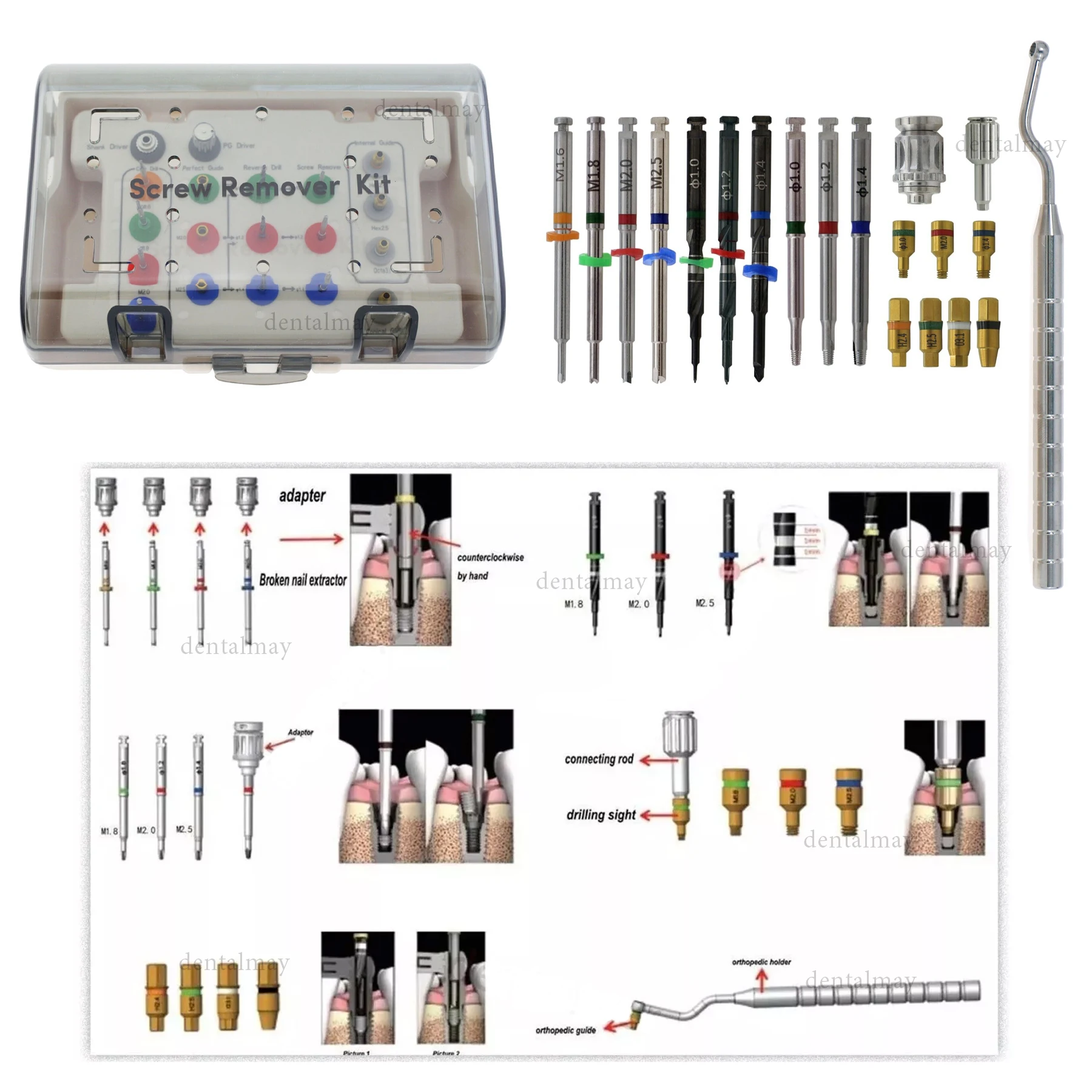 NeoBiotech Compatible Dental Implant Screw Removal Kit Surgical Tool Set