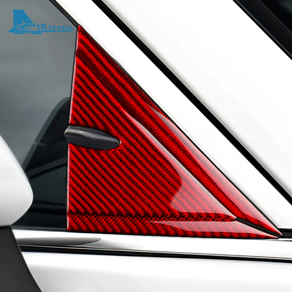Real Soft Carbon Fiber For Toyota Camry 2018 2019 2020 2021 2022 2023 2024 LHD RHD Car A-pilar Triangle Panel Interior Trim
