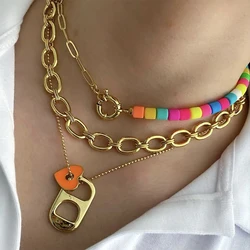 2026 New Trend Candy Color Lovely Heart Couple Pendent Necklace Enamel Gold Color Hollow Geometric Choker Femal Fashion Jewelry