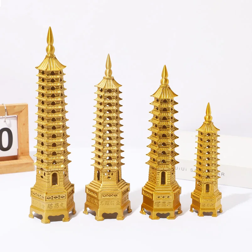 

Brass Wenchang Tower ornaments metal crafts nine-story 13-story student study desktop room decorations copper ornaments