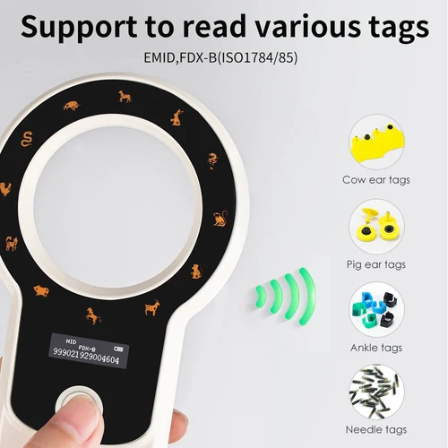 Imagen 2 del producto Microchip recargable de 134,2 KHz/125 KHz para mascotas, microchip para cachorros, etiqueta para oreja de cerdo y vaca, escáner FDX-B EMID para gestión de animales