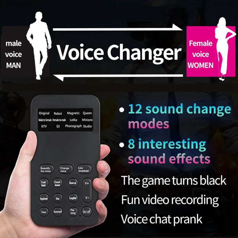 S9 Voice Changer 12 Voice Changing Modulator With Adjustable Voice Functions Phone Computer Sound Card Mic Tool, Easy To Use