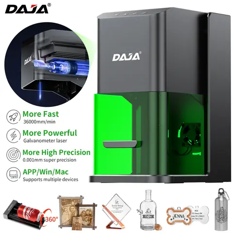 DAJA C1 Ultra Laser Engraver Galvanometer-based More Fast Power Mini For Stainless Steel Wood Painted Metal Glass Acrylic Paper