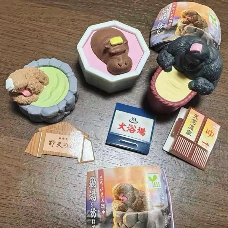 

Коллекционная фигурка Gorilla Gashapon Yell Japan Authentic Secret Hot Spring Trip, настольное украшение для коллекционеров игрушек, для домашнего декора
