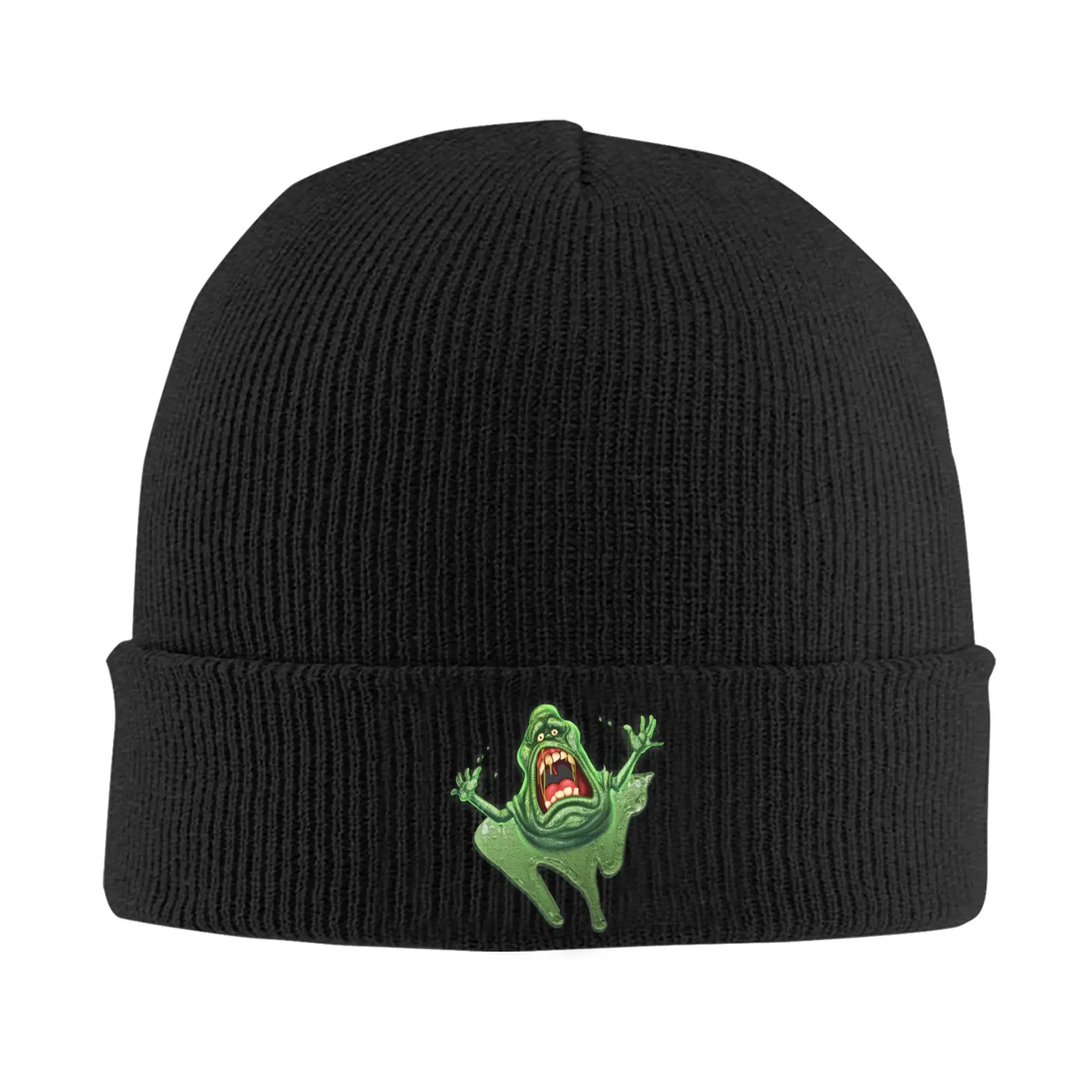 Ghost Movie  Slimer Green Ghost 1984 Movie Halftone Pop Art Beanie Hats  Bonnet Hats Unisex Adult Cool Hippie Skullies Beanies