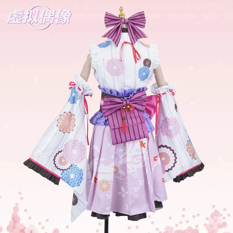 COS-HoHo Anime Vtuber Hololive Hakui Koyori New Year Kimono Bathrobe Lovely Uniform Cosplay Costume Halloween Party Outfit Women