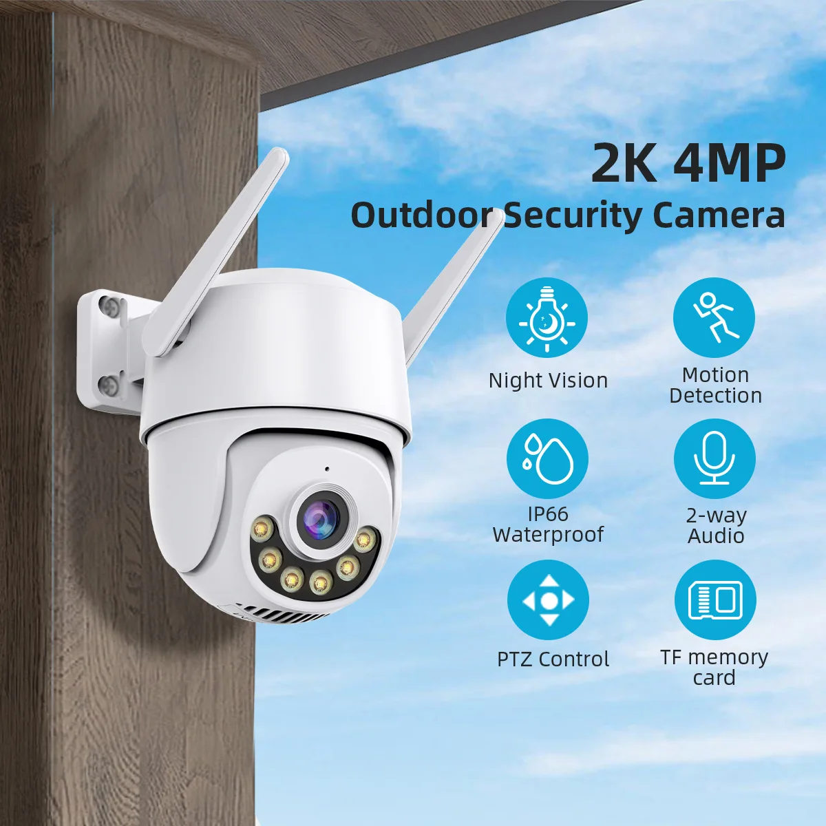 4MP UHD iCsee APP Full Color Motion Detection WIFI PTZ  IP Dome Camera AI Humanoid Home Security CCTV Intercom Baby Monitor