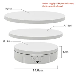 Electric Jewelry Rotating Shooting Props Three-in-one Display Stand 360°Video Shooting Turntable,3-speed Adjustment,USB Charging