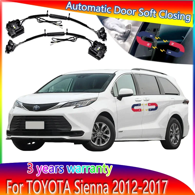 Car Soft Close Door Latch Pass Lock Actuator Electric Absorption Suction Silence Closer For Toyota Sienna Car Accessories