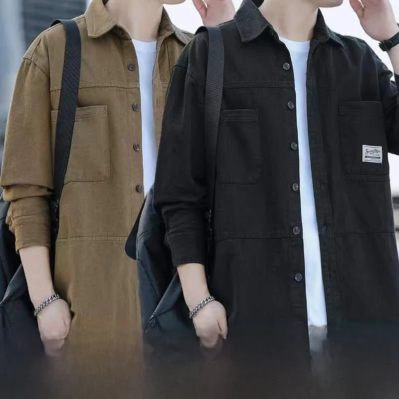 

Men's Casual Long Sleeve Shirt Lightweight Wearable Outdoor Workwear Vintage Loose Fit Spring Summer Jacket Coat