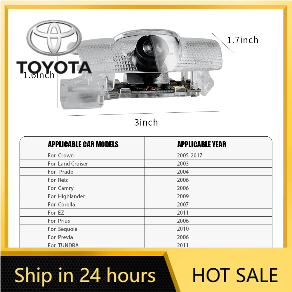 

Car Stickers 2026 Hot Fot Toyota 2pc LED Car Door Projector Lamp Laser Welcome Light Decoration Accessories For Toyota Chr Rav4