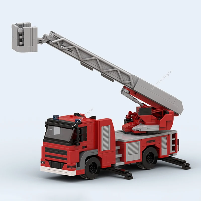 Classical Fire Ladder Truck 583PCS MOC Building Blocks City Vehicle Model Bricks Sets Assemble Display Children's Toys Gifts