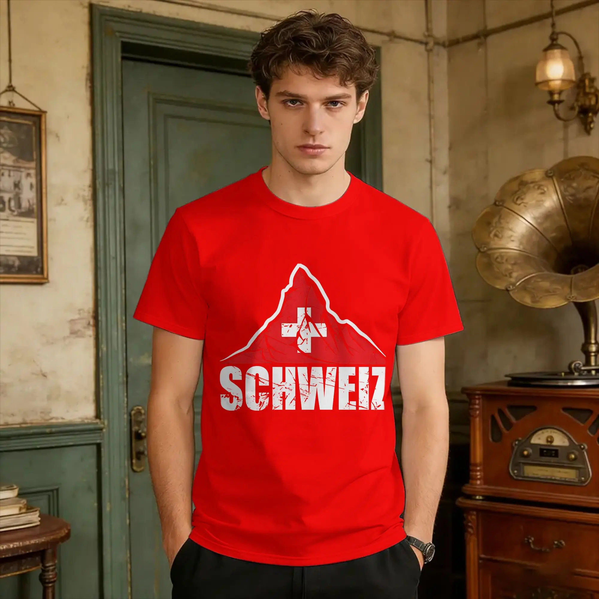 Men Women's T Shirt Schweiz Matterhorn  T Shirts Fashion  Summer Tee Shirt Y2K Funny 100 Cotton Clothing Plus Size