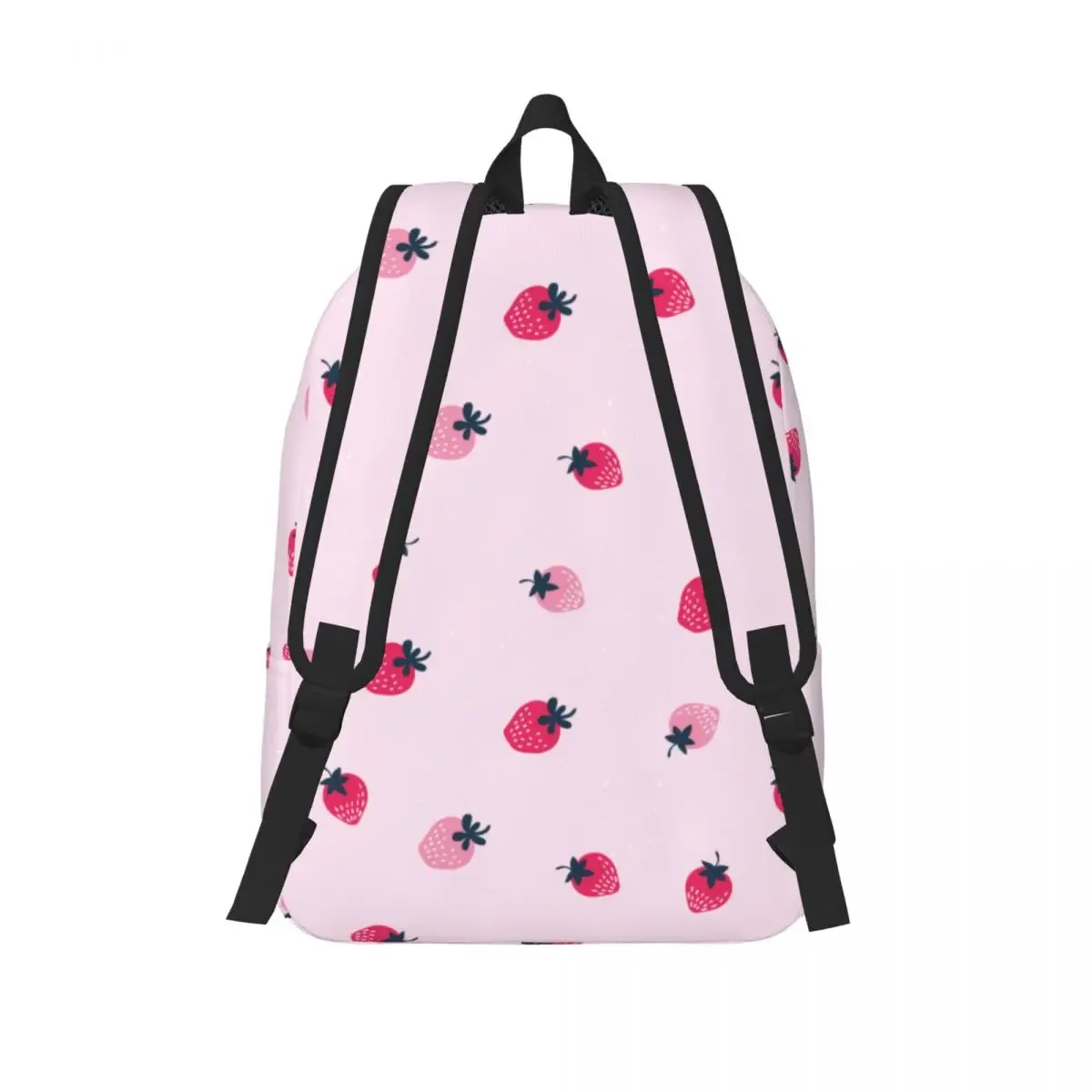 Mochila colorida para adolescentes, morral con fresas, frutas, rosa, escuela media y secundaria, mochila de viaje para estudiantes universitarios