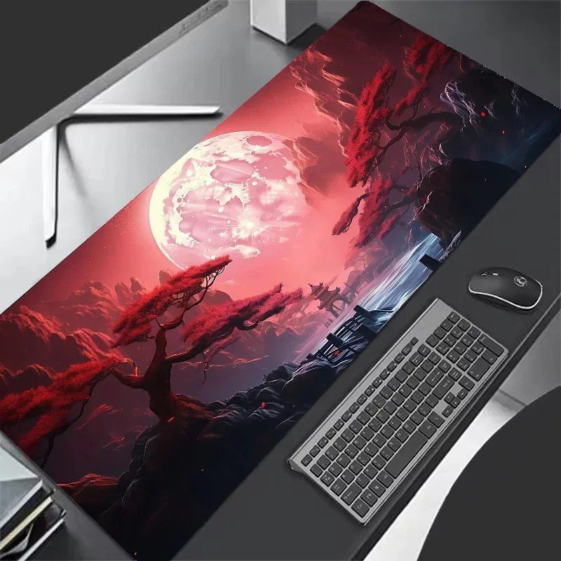 Sternenhimmel-Mond-Mauspad, groß, für Computer, Büro, Spiel, Tischsets, XXL, Gummi, rutschfest, Gaming-Tastatur, Mauspads, lange Schreibtischunterlagen