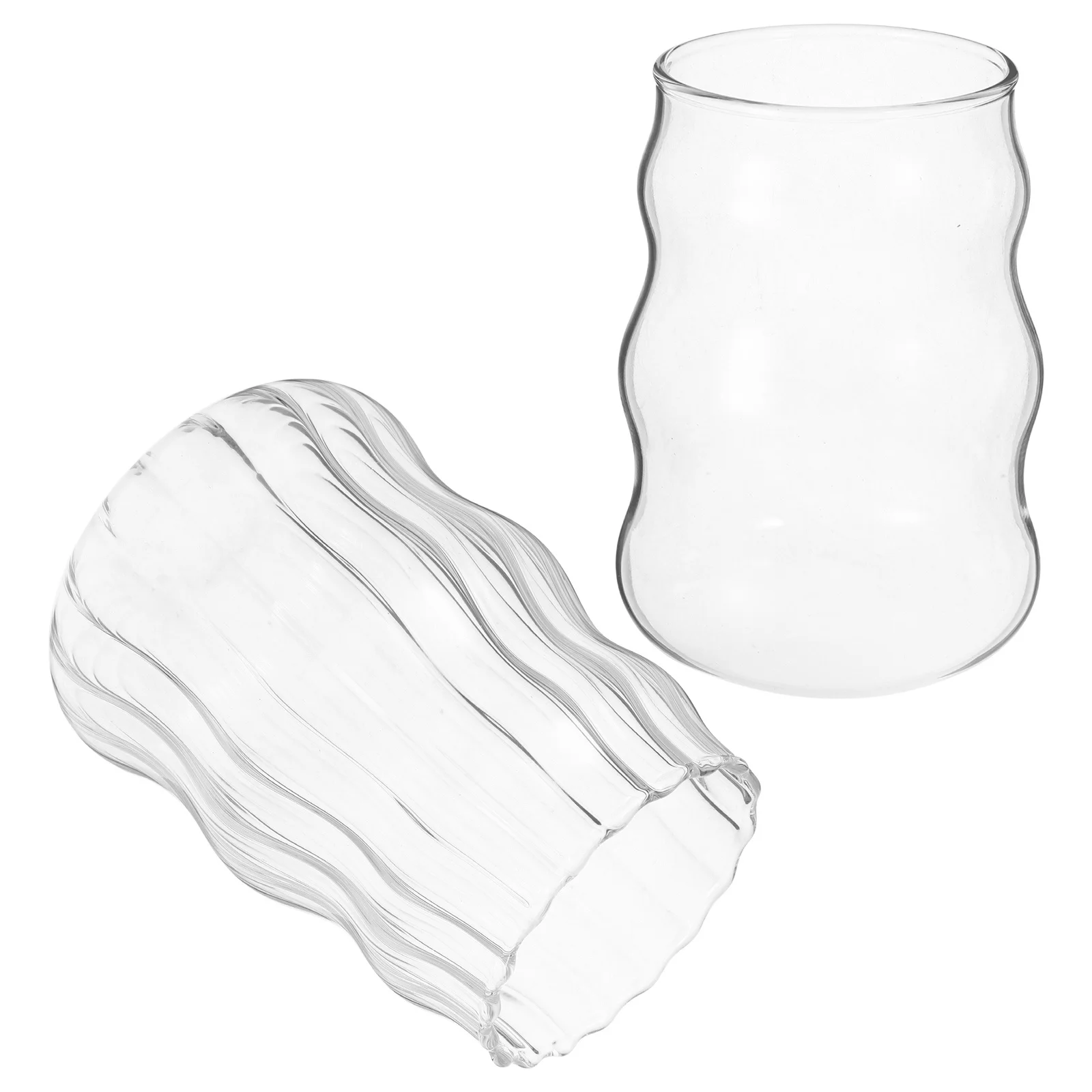 

2Pcs Glass Coffee Cup Clear Transparent Drinking Glasses Heat Resistant Tea Water Bar Glassware for Home