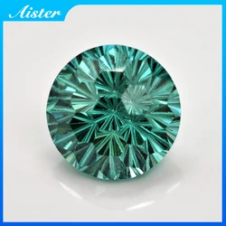 New Paraiba Green 5.0-12.0mm Round Pyrotechnic Cut Cubic Zirconia Stones Loose Gemstone for Jewelry Making