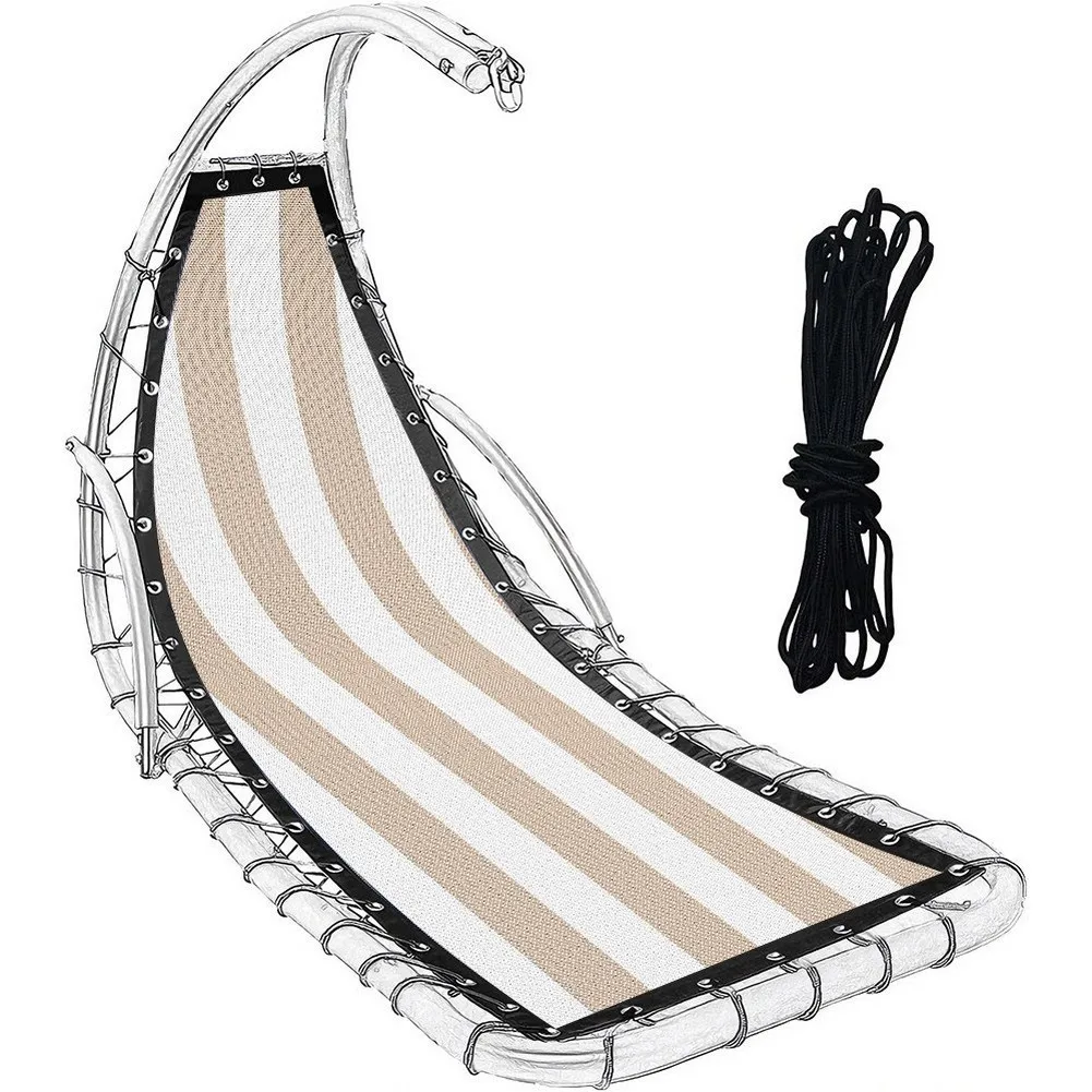For Textilene Hanging Chair Replacement Seat Cloth in Stripe Design for Frames Measuring 64 by 197 by 23 Centimeters