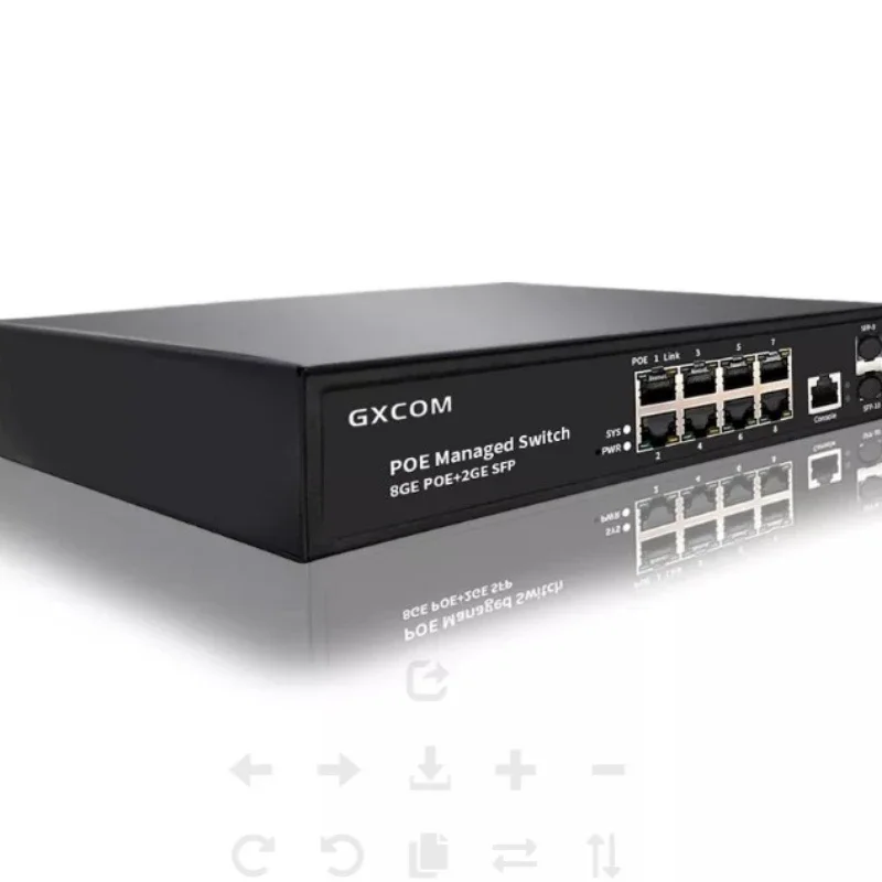 8 port gigabit+2 SFP uplink 10port igmp poe 1000M managed poe ethernet switch for hikvision IP camera