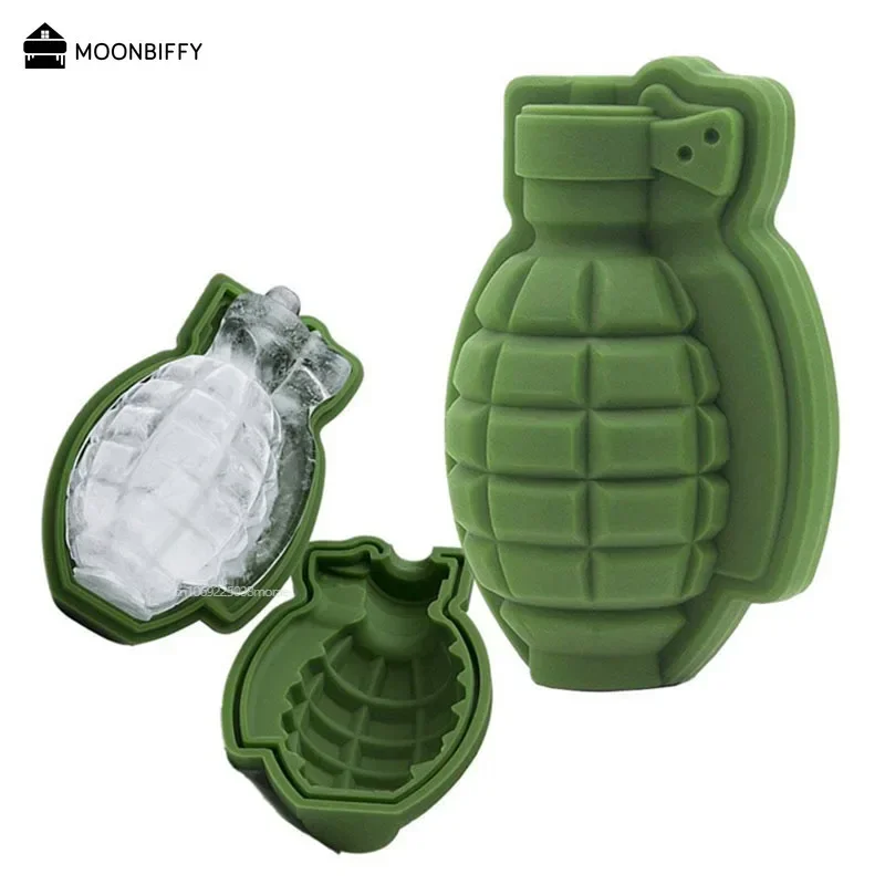 Pub Accessories Kitchen Supplies Cake Molds Cake Baking Decor  Silicone Ice Cube Mold Ice Cream Trays Mold  3D Grenade Shape 얼음틀