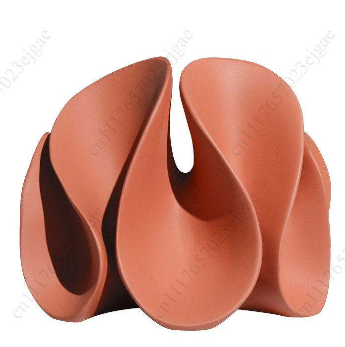 Resin Handicraft Ornaments Geometric Petal Shape Abstract Openwork Sculpture Resin Artwork Home Decoration Decorative Figurines
