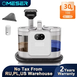 OMESER C988 Handheld Fabric Cleaner 1650W/6000Pa Steam Sterilize Vac-Wash 2-in-1 & Window Wiping Compact for Carpet/Hardwood