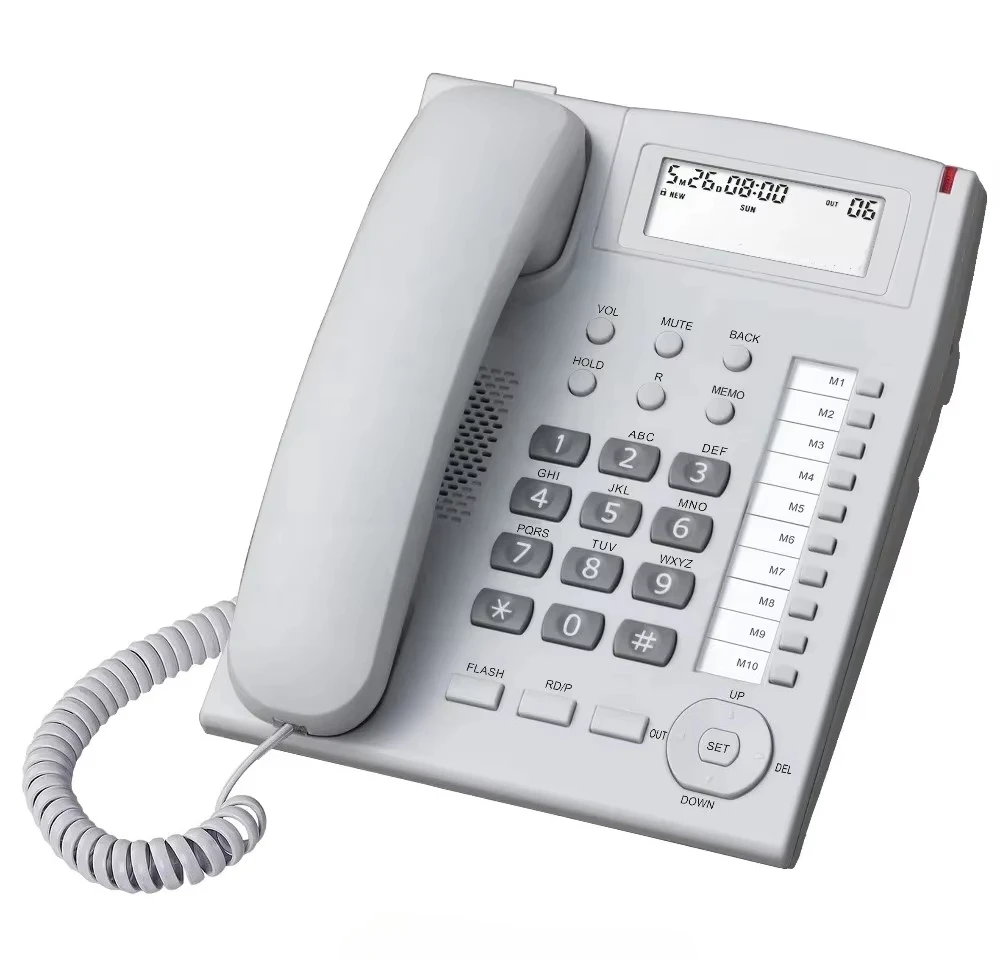 Multifunctional Wired Caller ID Telephone Set for Office & Home Use Hotel Suitable Moistureproof 3-Year Warranty