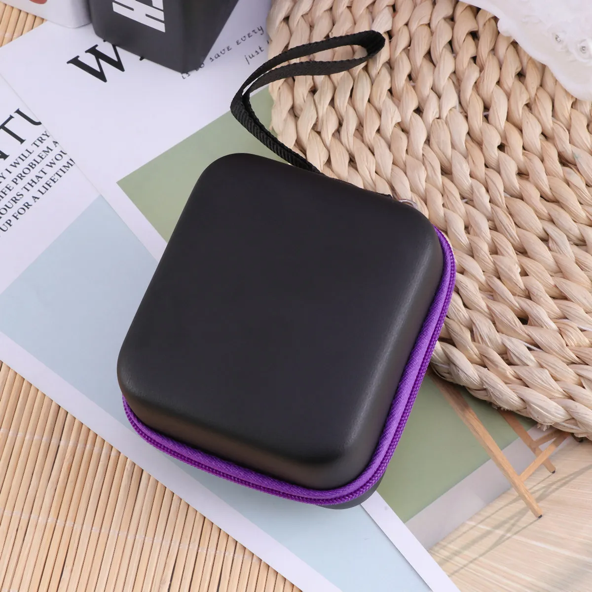 1Pcs 7-Bottle 5Ml Essential Oil Storage Holder Shockproof Water Resistant Hard Shell Case Portable Eva Aromatherapy Bottle