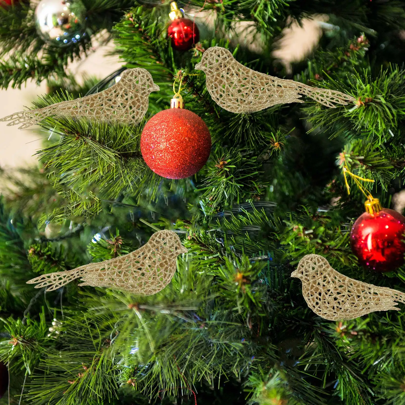 5 Pcs Ornaments Bird Decorations Outdoor Christmas Tree Birds Accessories Child