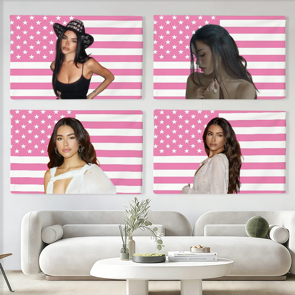 Bandera del cantante estadounidense M-Madison Beer, adecuada para fiestas, clubes, decoración de pared interior y exterior, regalo