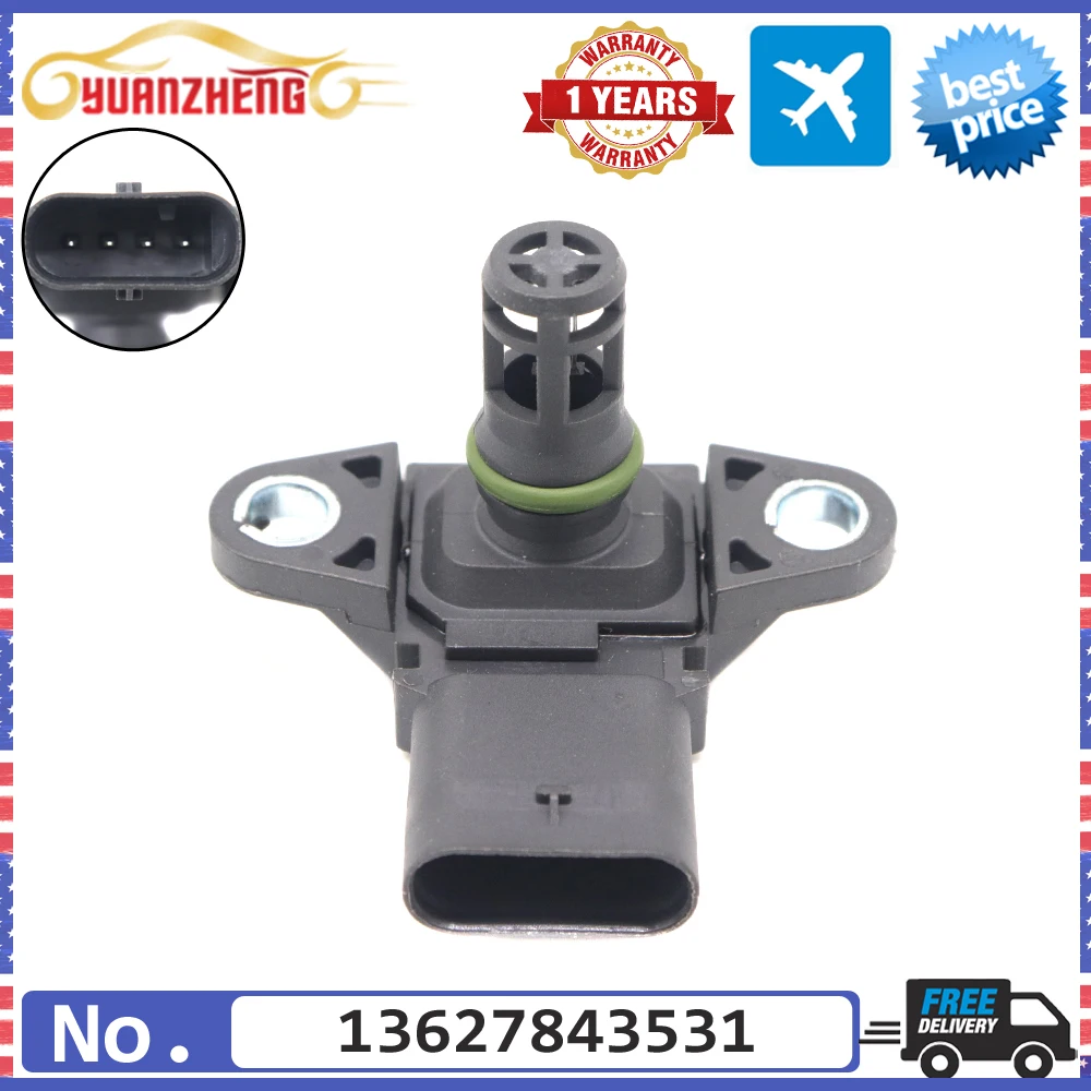 1pcs Intake Manifold MAP Pressure Sensor 13627843531 For BMW 3.5 135I 335I N20 N54 X1 X3 X4 X5 X6 Z4 E84 E89 F06 F07 F10 F11