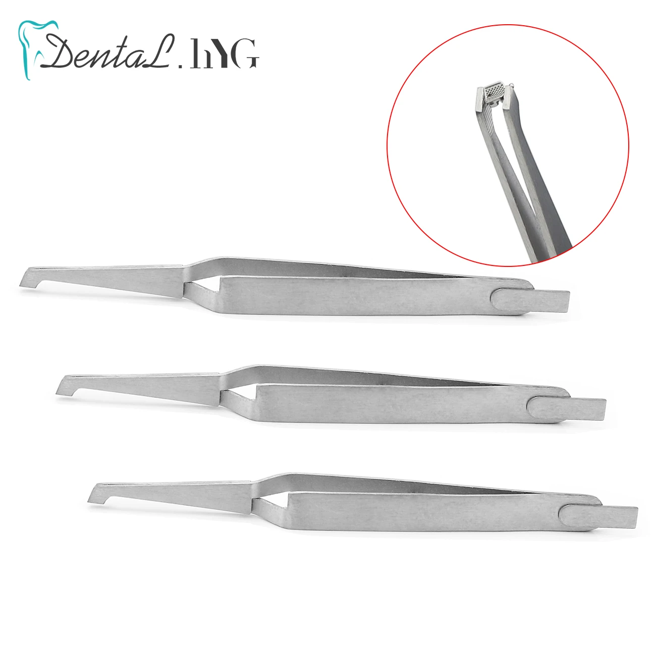 1/2/5xDental Bracket Tweezers Holder Dentist Instrument Stainless Steel Serrated Orthodontic Plier for Teeth Care Tools