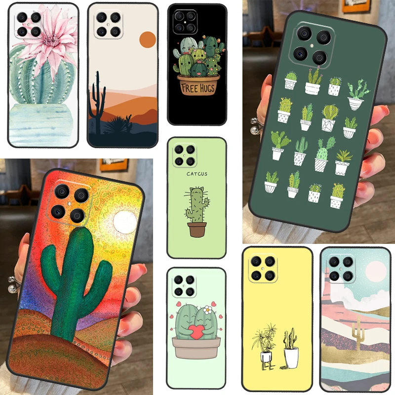 Plant Cactus Case For Huawei Honor 50 70 X7 X8 X9a P40 P30 Lite P50 P20 Pro PSmart Z Nova 5T Back Cover