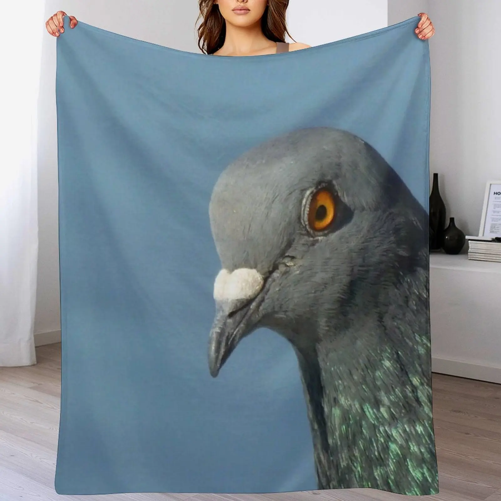 

Pigeon Close Up Photography Throw Blanket