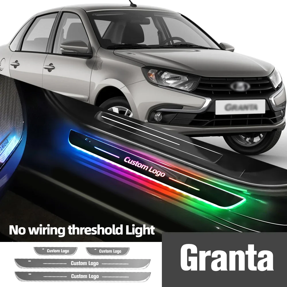 

For Lada Granta 2011-2013 2012 Car Door Sill Light Customized Logo LED Welcome Threshold Pedal Lamp Accessories