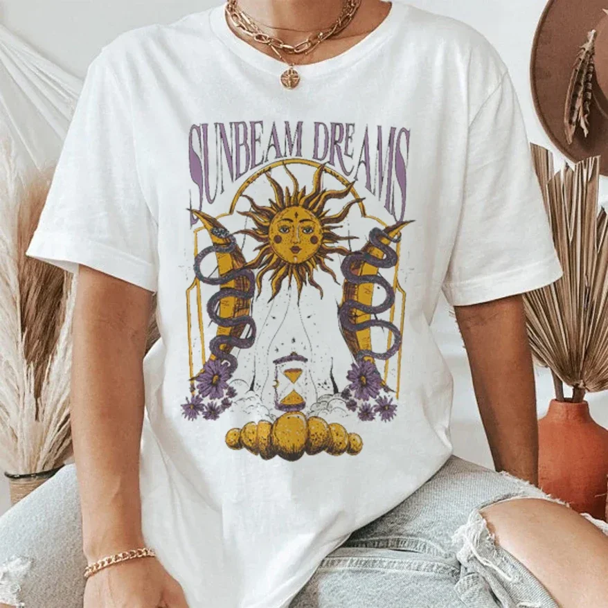 

T-shirt Summer Fashion Versatile Print Round Neck Letter Print Short Sleeve Retro Casual Plus Size Loose New T-shirt.