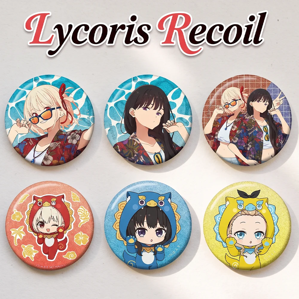 Anime Lycoris Recoil Chisato Nishikigi Takina Inoue Badge 58MM Cute Anime Acrylic Stand Keychain 6CM Backpack Decoration Charm